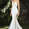 CD CD937W - Mermaid Wedding Gown with Detailed Corset Bodice & Tulle Illusion Skirt